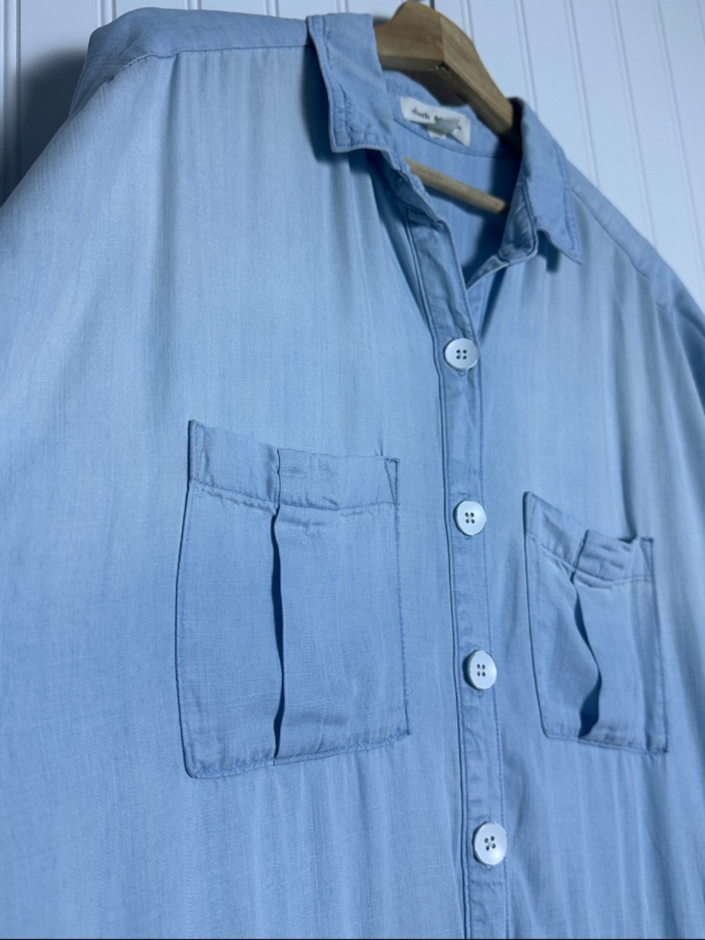 Cloth & Stone Anthropologie Sz S Relaxed Chambray Utility Romper Drawstring - Picture 9 of 10